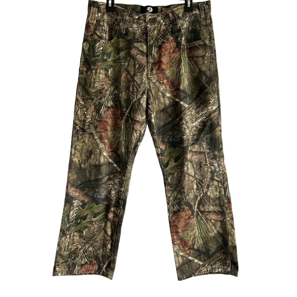 Vintage Mossy Oak Mens Size 34/ 30 Camouflage Wide Straight Leg Hunting Jeans
